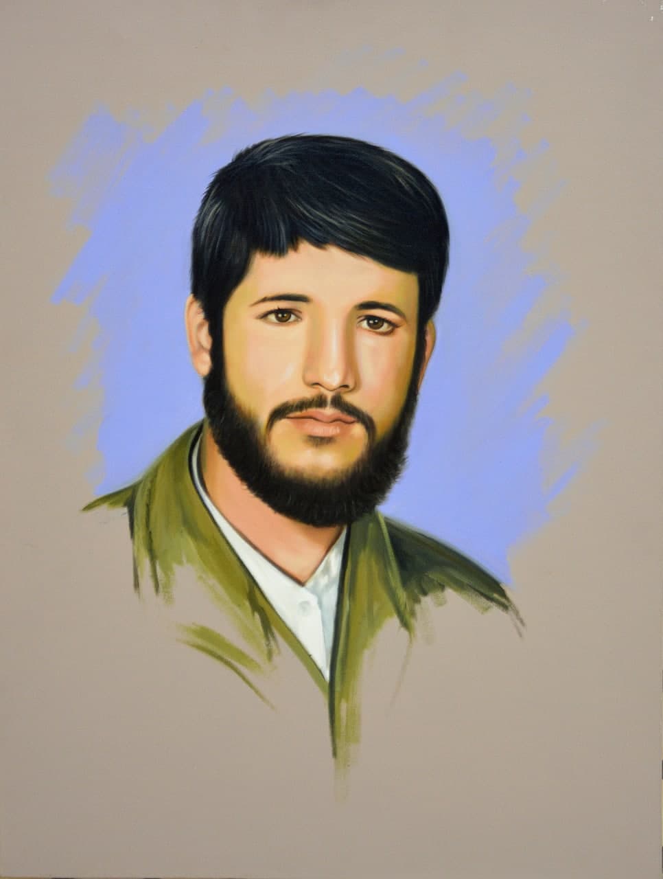 نقاشی چهره شهید محمد عبدالملکی